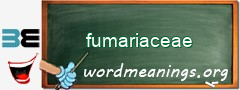 WordMeaning blackboard for fumariaceae